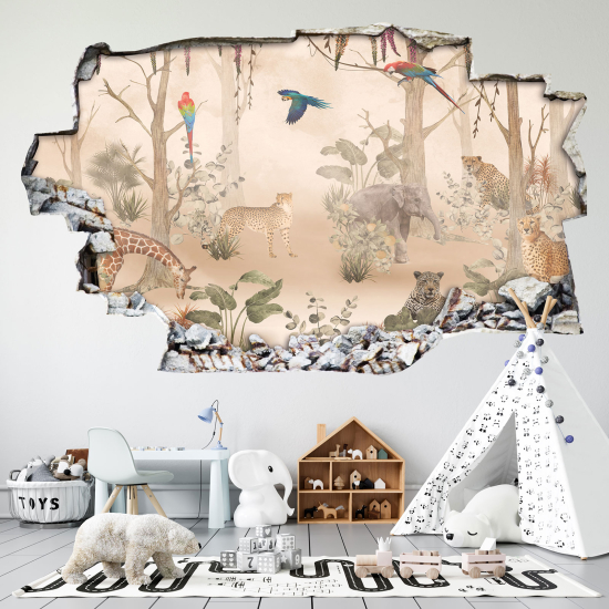 Vinilo Adhesivo trampantojo 3D - Bosque Animales