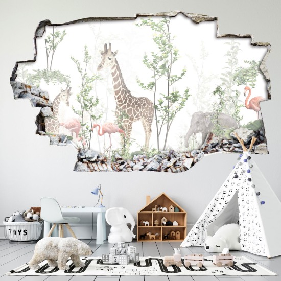 Vinilo Adhesivo trampantojo 3D - Bosque Animales