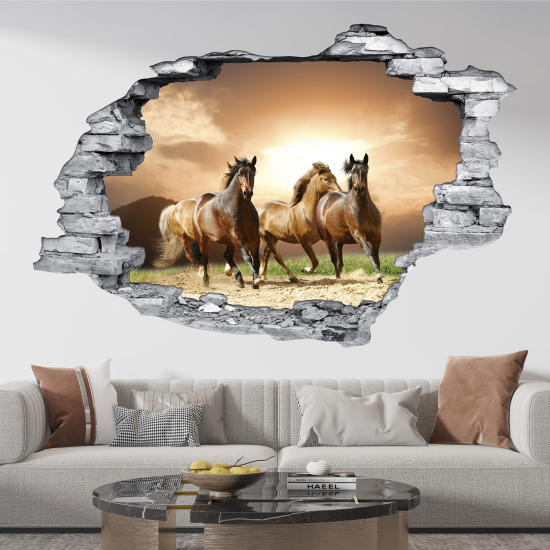 Vinilo Adhesivo trampantojo 3D - Caballos