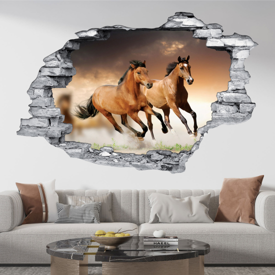 Vinilo Adhesivo trampantojo 3D - Caballos