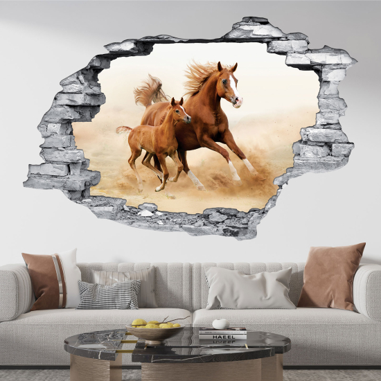 Vinilo Adhesivo trampantojo 3D - Caballos