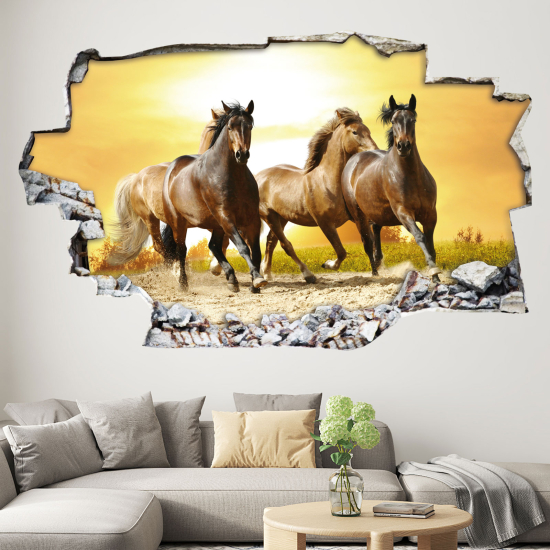 Vinilo Adhesivo trampantojo 3D - Caballos