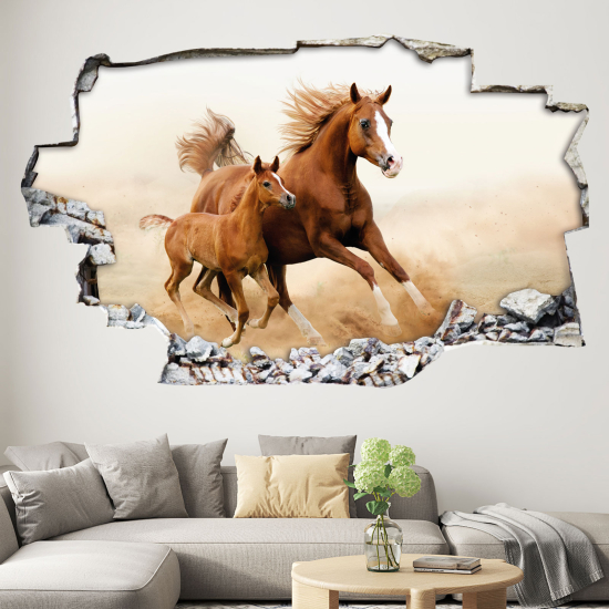 Vinilo Adhesivo trampantojo 3D - Caballos
