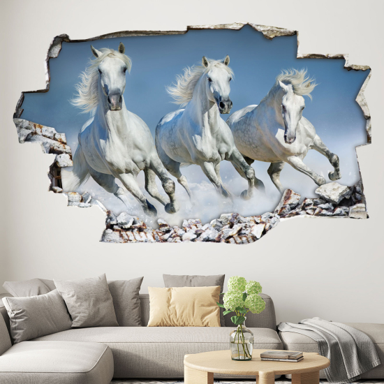 Vinilo Adhesivo trampantojo 3D - Caballos