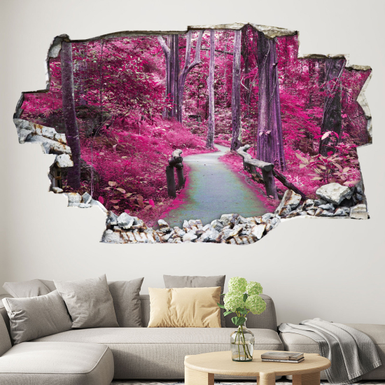 Vinilo Adhesivo trampantojo 3D - Camino en el Bosque