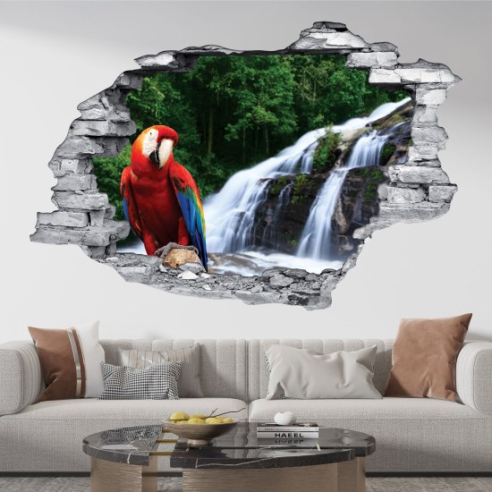 Vinilo Adhesivo trampantojo 3D - Cascada loro