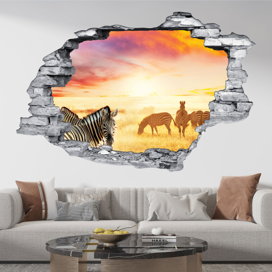 Vinilo Adhesivo trampantojo 3D - Cebras