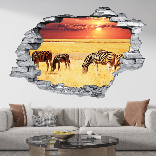 Vinilo Adhesivo trampantojo 3D - Cebras