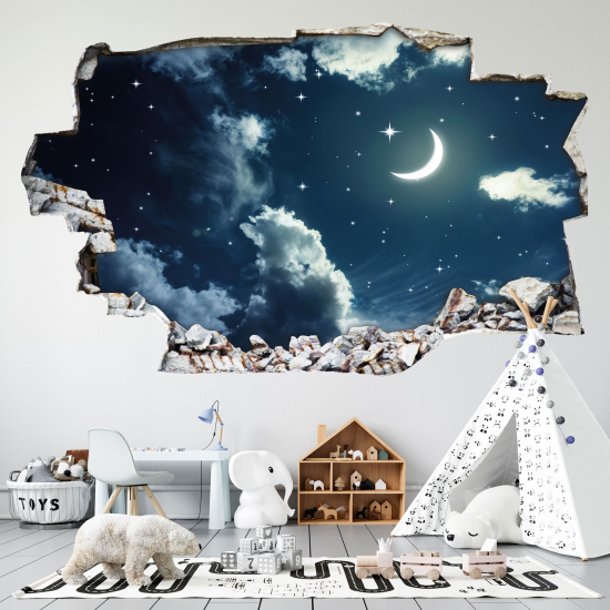 Vinilo Adhesivo trampantojo 3D - Cielo Noche Estrellas