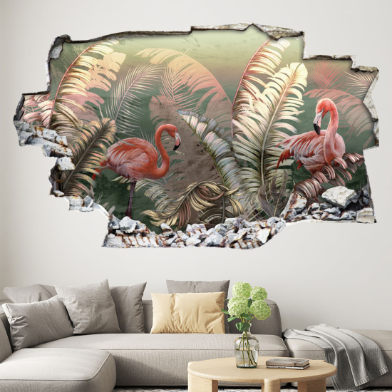 Vinilo Adhesivo trampantojo 3D - Flamencos Rosados