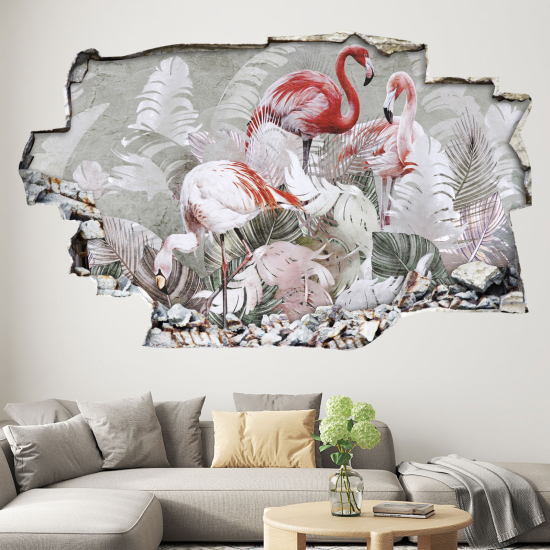Vinilo Adhesivo trampantojo 3D - Flamencos Rosados