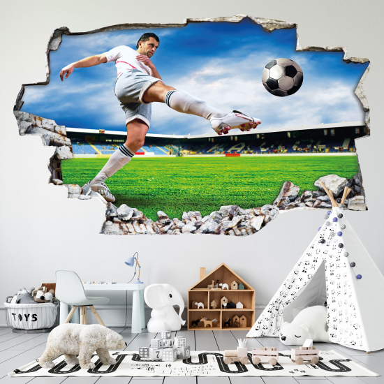 Vinilo Adhesivo trampantojo 3D - Futbolista