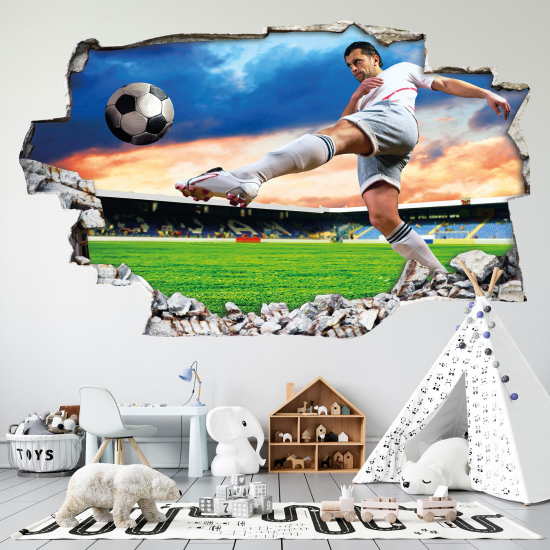 Vinilo Adhesivo trampantojo 3D - Futbolista