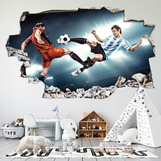 Vinilo Adhesivo trampantojo 3D - Futbolistas