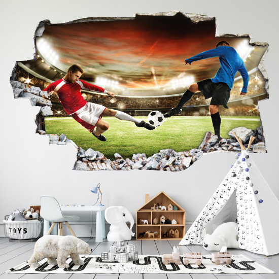 Vinilo Adhesivo trampantojo 3D - Futbolistas
