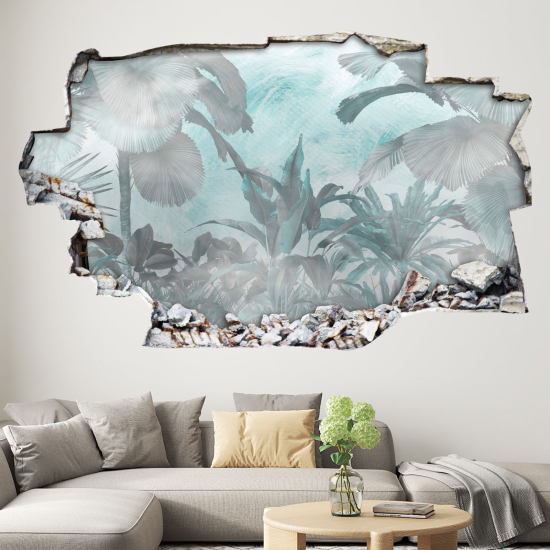 Vinilo Adhesivo trampantojo 3D - Hojas Tropicales