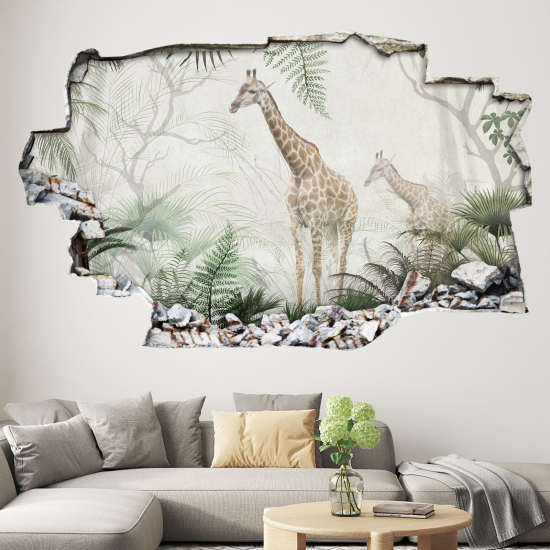 Vinilo Adhesivo trampantojo 3D - Jirafas