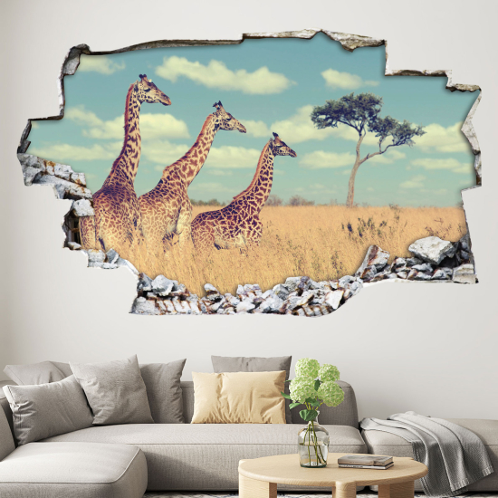 Vinilo Adhesivo trampantojo 3D - Jirafas