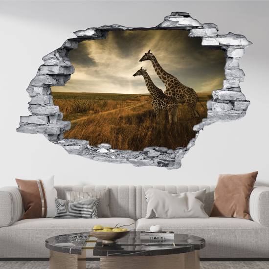 Vinilo Adhesivo trampantojo 3D - Jirafas