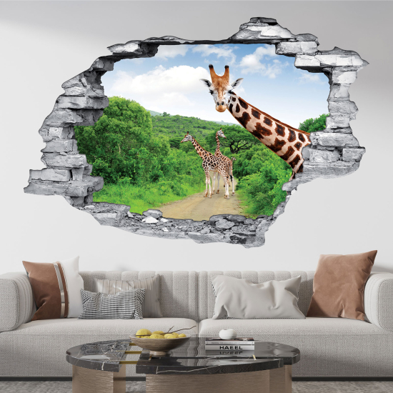 Vinilo Adhesivo trampantojo 3D - Jirafas