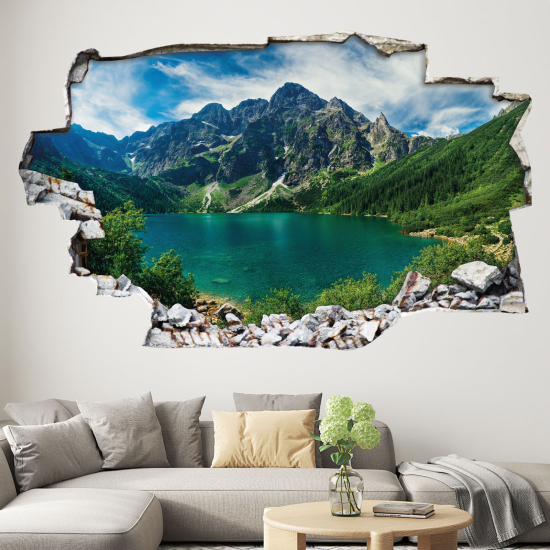 Vinilo Adhesivo trampantojo 3D - Lago de Montaña