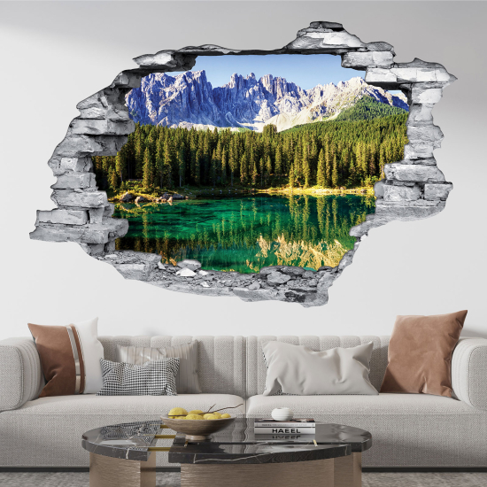 Vinilo Adhesivo trampantojo 3D - Lago de Montaña