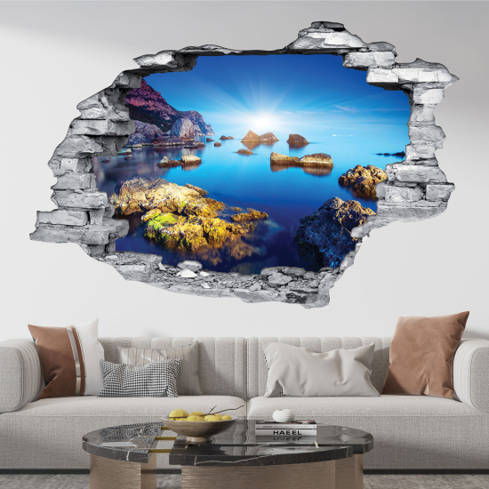 Vinilo Adhesivo trampantojo 3D - Paisaje marino