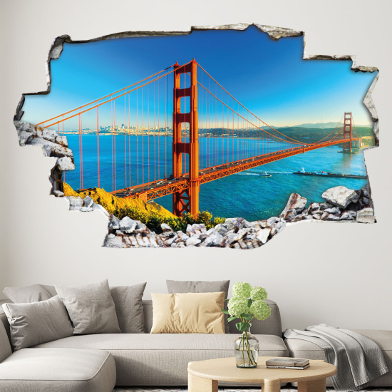Vinilo Adhesivo trampantojo 3D - Puerta Dorada