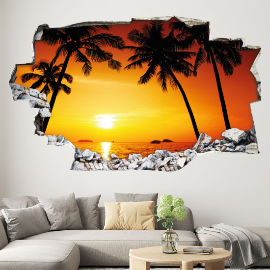 Vinilo Adhesivo trampantojo 3D - Puesta de sol