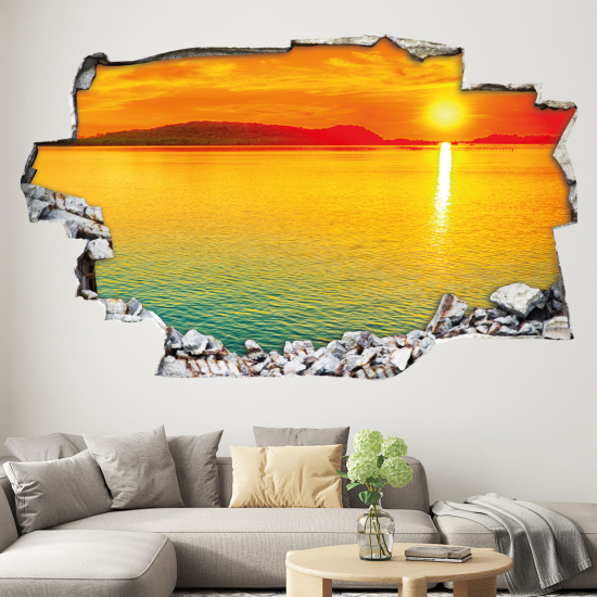 Vinilo Adhesivo trampantojo 3D - Puesta de sol