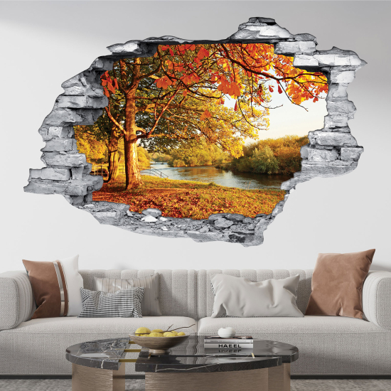 Vinilo Adhesivo trampantojo 3D - Río Bosque