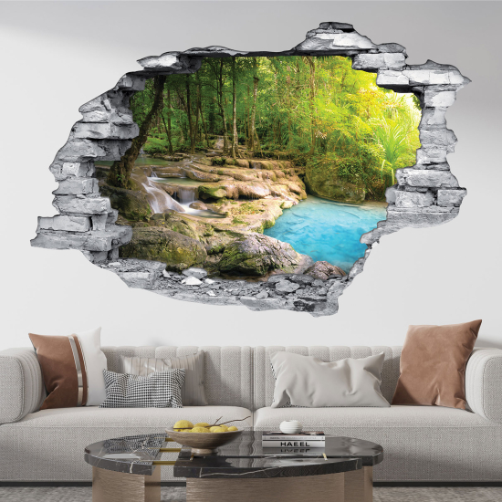 Vinilo Adhesivo trampantojo 3D - Río Bosque