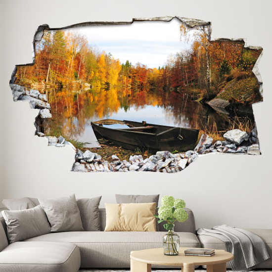 Vinilo Adhesivo trampantojo 3D - Río de Otoño