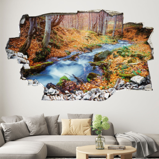 Vinilo Adhesivo trampantojo 3D - Río en el Bosque