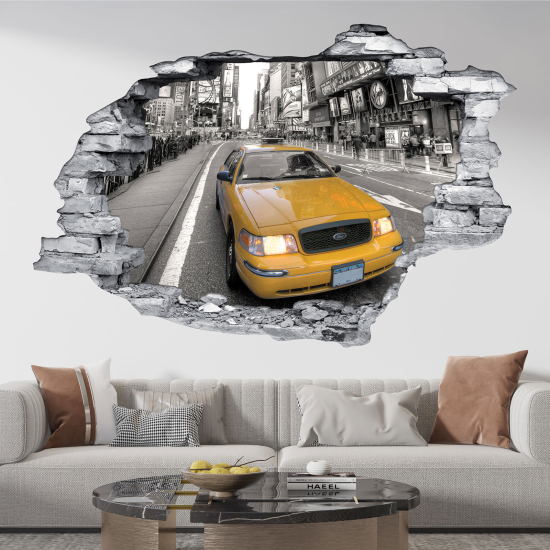 Vinilo Adhesivo trampantojo 3D - Taxi Nueva York