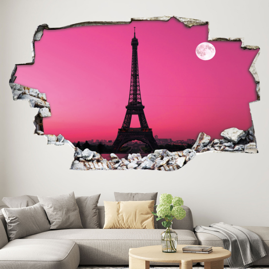 Vinilo Adhesivo trampantojo 3D - Torre Eiffel