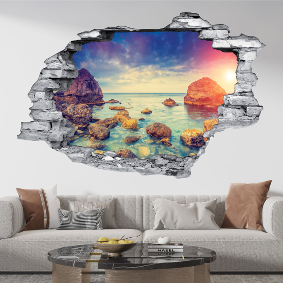 Vinilo Adhesivo trampantojo 3D - Vista al Mar