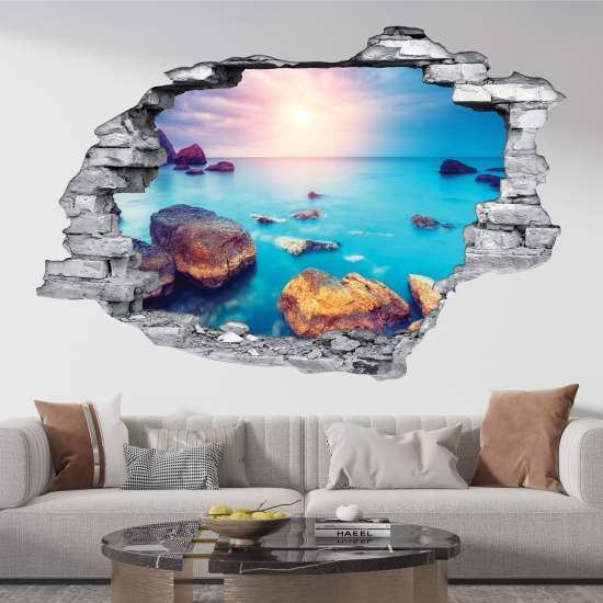 Vinilo Adhesivo trampantojo 3D - Vista al Mar