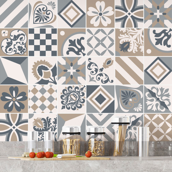 Vinilo Adhesivos decorativos para azulejos - Baldosas de cemento
