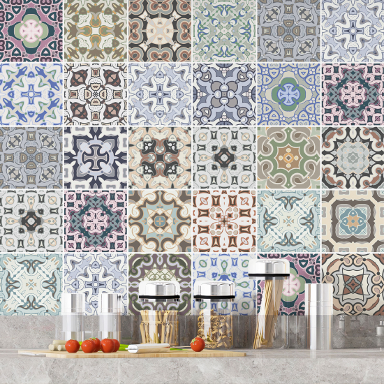 Vinilo Adhesivos decorativos para azulejos - Baldosas de cemento