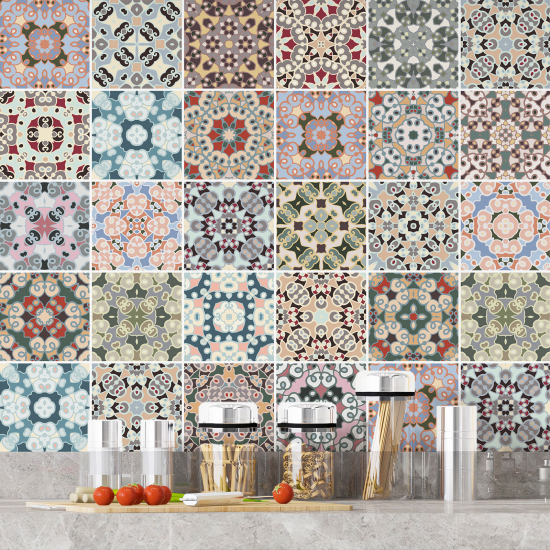 Vinilo Adhesivos decorativos para azulejos - Baldosas de cemento