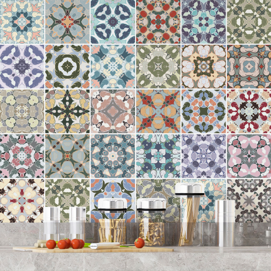 Vinilo Adhesivos decorativos para azulejos - Baldosas de cemento