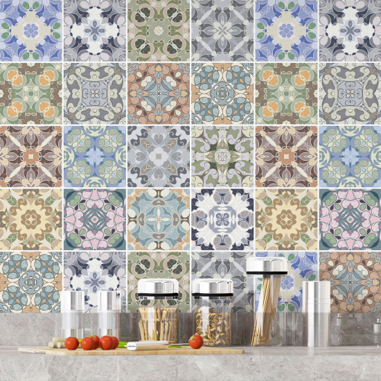 Vinilo Adhesivos decorativos para azulejos - Baldosas de cemento