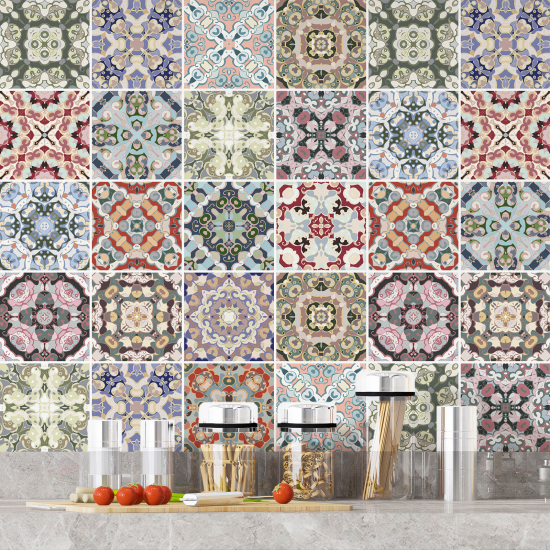 Vinilo Adhesivos decorativos para azulejos - Baldosas de cemento