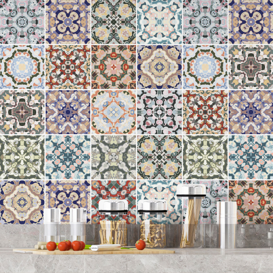 Vinilo Adhesivos decorativos para azulejos - Baldosas de cemento