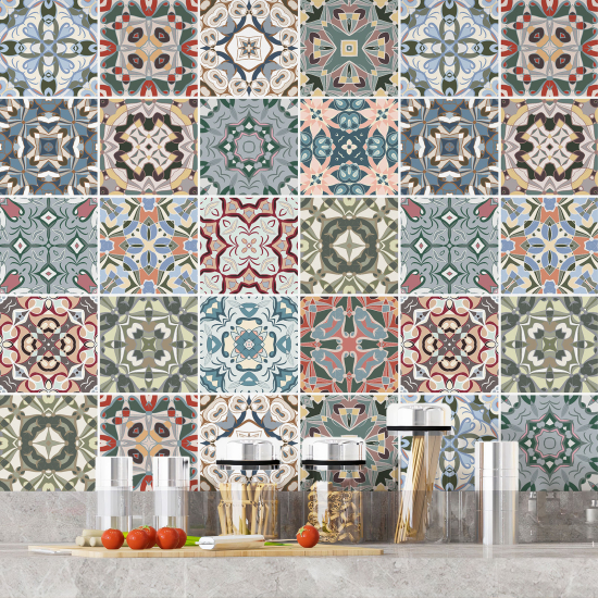 Vinilo Adhesivos decorativos para azulejos - Baldosas de cemento