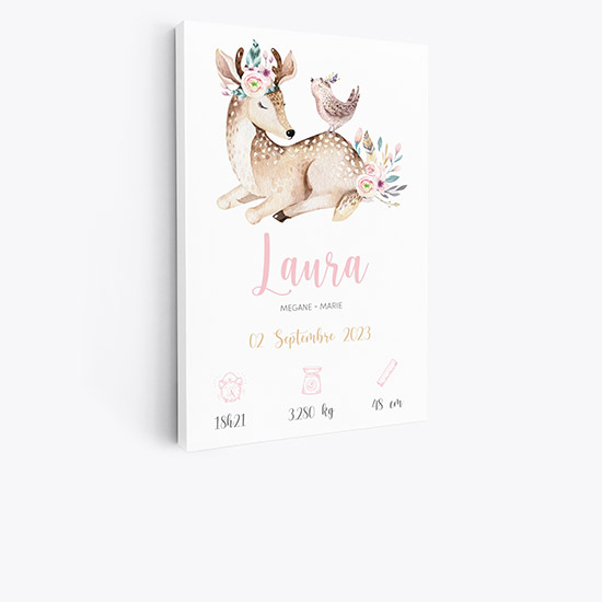 Cuadro tríptico personalizado para niños - Infantil - Hadas mariposas
