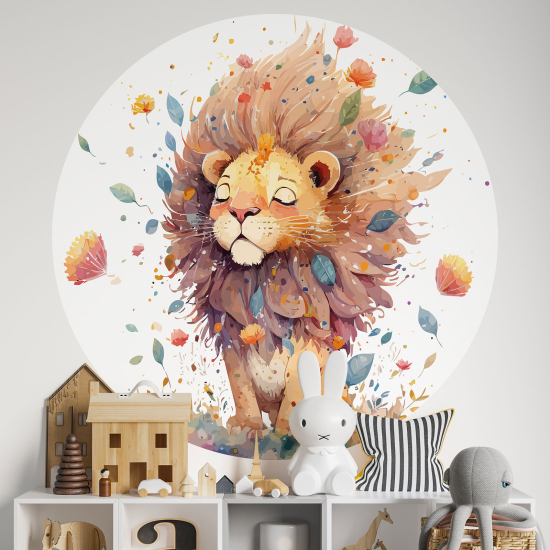 Vinilo Adhesivo Decorativo Redondo para niños - Infantiles - León